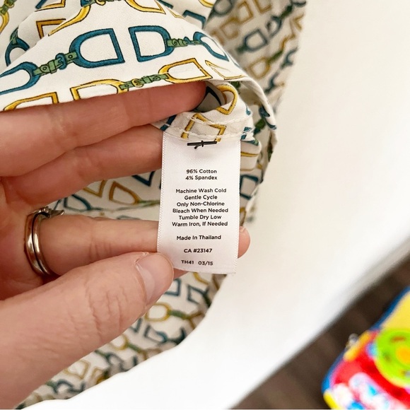 Talbots Top Women's 6 Horse Bit Button Down Equestrian Preppy Old Money - Picture 8 of 9